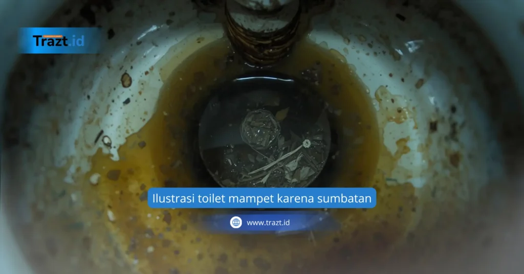 Ilustrasi toilet mampet karena sumbatan