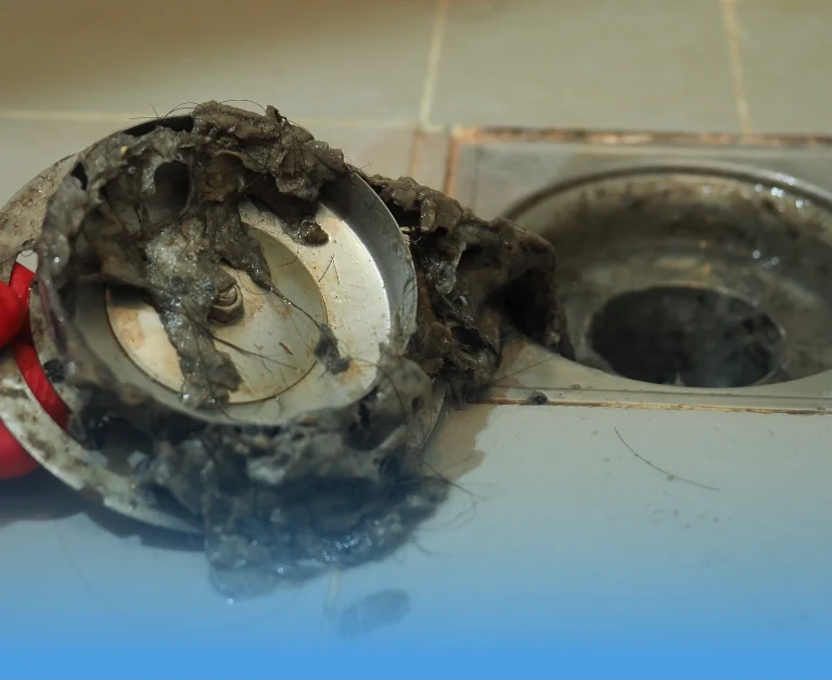 rambut , serat spon pemyebab saluran mampet